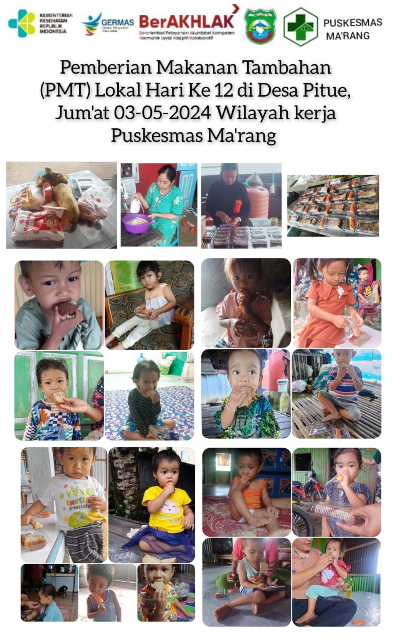 PEMBERIAN MAKANAN TAMBAHAN (PMT LOKAL) bagi balita gizi kurang