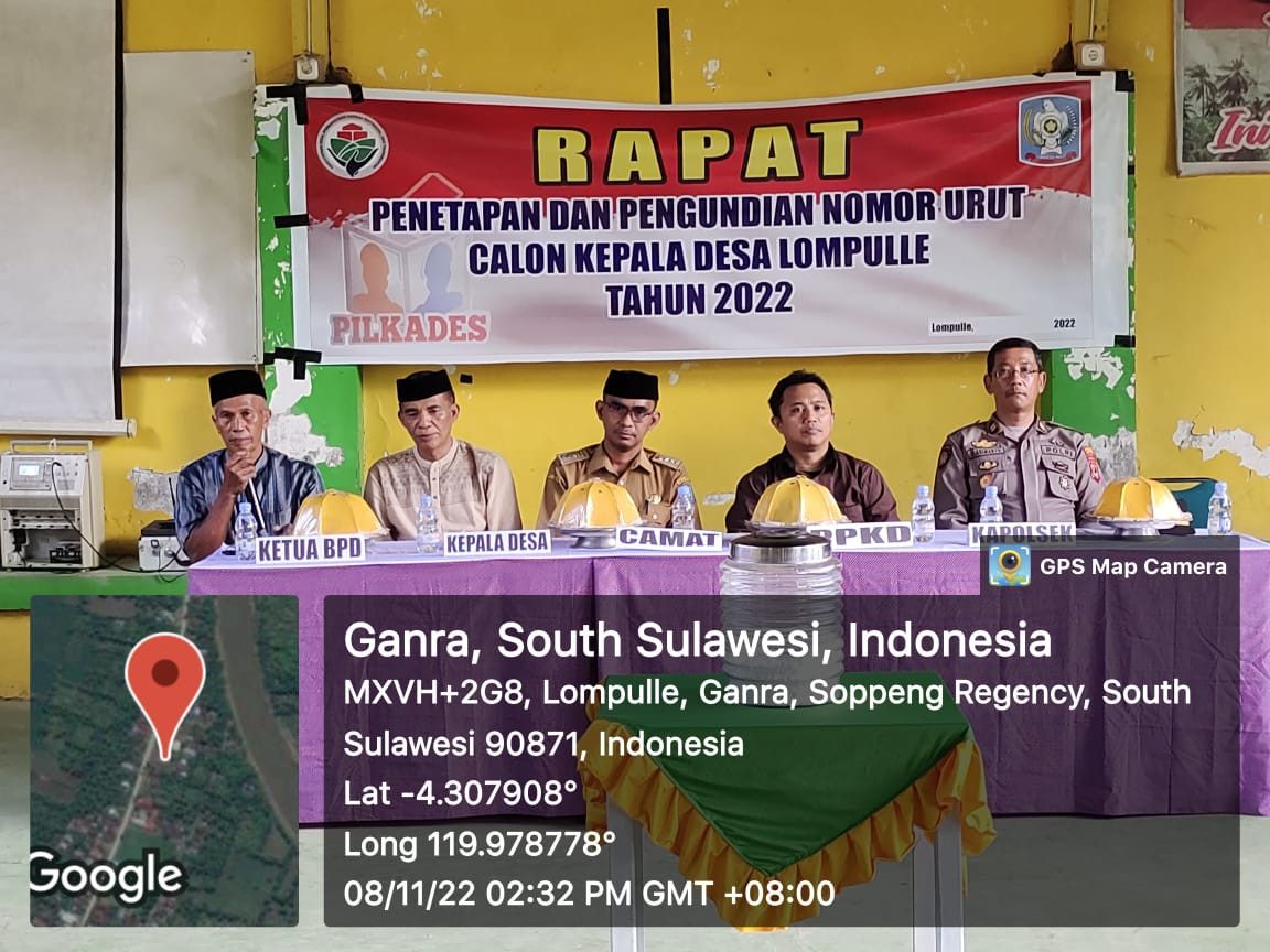 penetapan dan pengundian nomor urut calon Kades