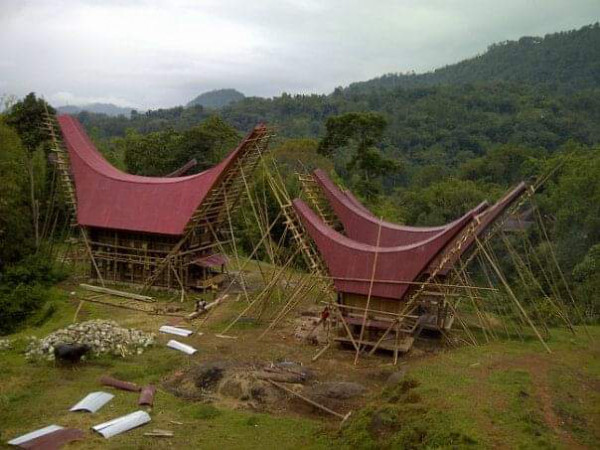 Pembangunan  rumah tongkonan 