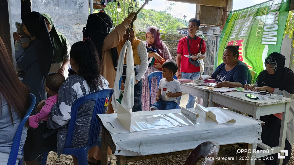 Pelaksanaan Posyandu di Cenderawasih 4 dihadiri oleh Tenaga Kesehatan Puskesmas Lumpue, Kader Posyandu, dan Pengurus Kamp. KB "Geddongnge"