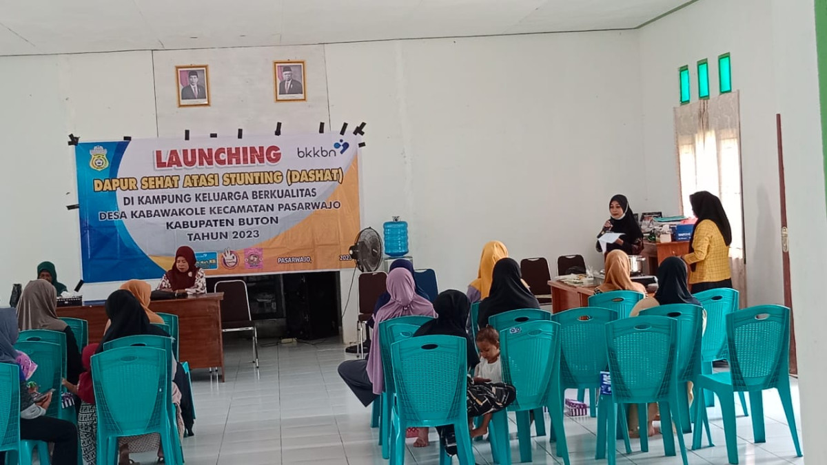 LAUNCHING  DAPUR SEHAT ATASI STUNTING ( DASHAT )DI KAMPUNG KELUARGA BERKUALITAS  DESA KABAWOLE KECAMATAN PASARWAJO